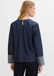 Jeansblus med vida ärmar, bonprix