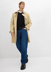 Finstickad tröja i bomullsblandning med merinoull, bonprix