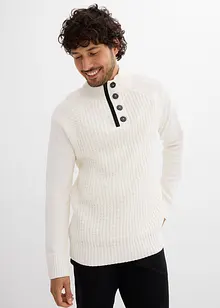 Tröja med ståkrage, med återvunnen bomull, bonprix