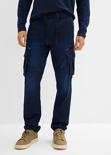 Mjuka jeans med cargofickor, Regular Fit, Straight, bonprix