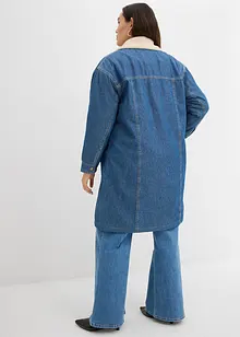 Vinterkappa i denim med varmt teddyfoder, bonprix