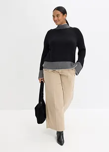 Tröja med ståkrage och liten andel kaschmir, bonprix