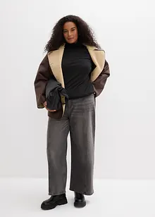 Värmande fleecetopp med polokrage, bonprix