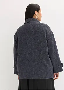 Lång skepparjacka med yllelook, bonprix