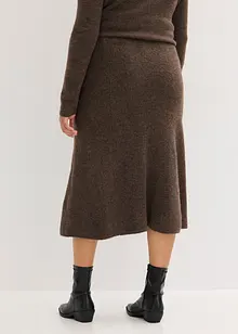 Stickad kjol i midilängd, bonprix