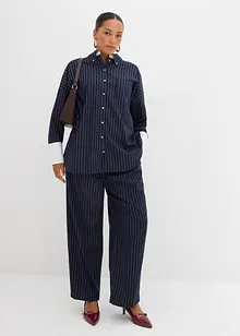 Kritstrecksrandig blus av viskosmix, bonprix