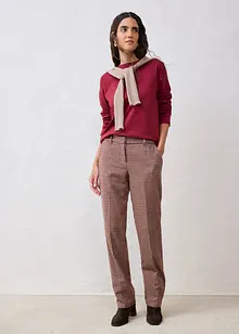 Långärmad topp med silke, bonprix