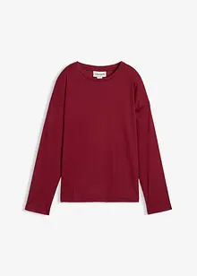 Långärmad topp med silke, bonprix