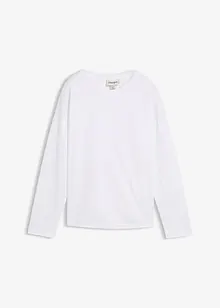 Långärmad topp med silke, bonprix