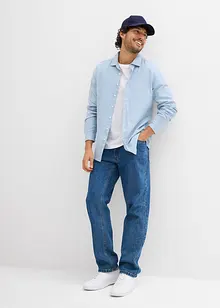 Business-skjorta i flanell av ren bomull, Slim Fit, bonprix