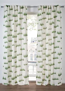 Gardin med tryckt granmönster (1-pack), bonprix