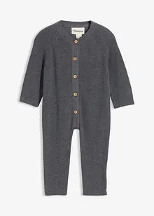 Stickad jumpsuit av ekologisk bomull, bonprix