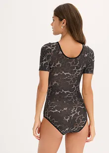 Body i modal med spets och halvlånga ärmar, bonprix