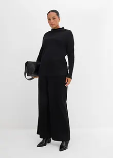 Långärmad topp i ribbat material, bonprix