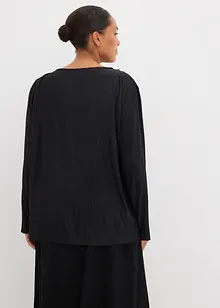 Långärmad topp med struktureffekter, bonprix