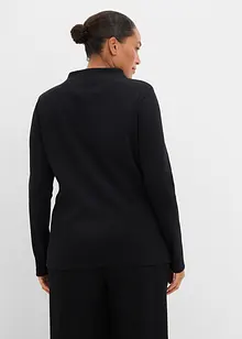 Långärmad topp i ribbat material, bonprix