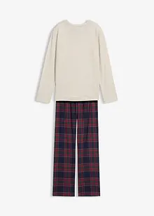 Pyjamas med flanellbyxa av mjuk bomull (2 delar), bonprix