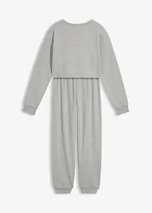 Trikåbyxa och sweatshirt i kort modell med mjuk bomull, bonprix