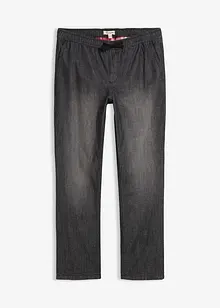 Fodrade jeans med stretch och resårlinning, Straight, bonprix