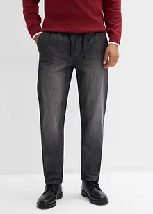 Fodrade jeans med stretch och resårlinning, Straight, bonprix