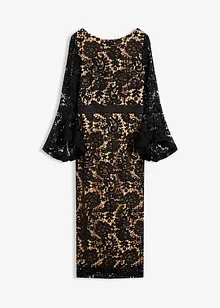 Spetsklänning med satininfällning, bonprix