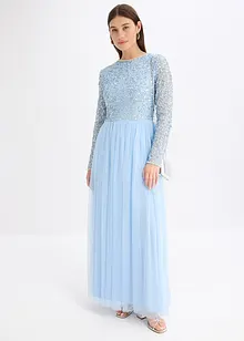 Maxiklänning med paljettbroderi, bonprix