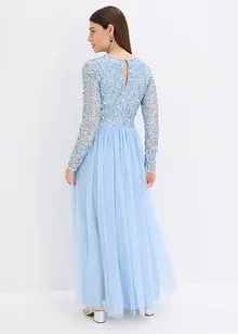 Maxiklänning med paljettbroderi, bonprix