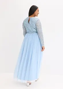 Maxiklänning med paljettbroderi, bonprix