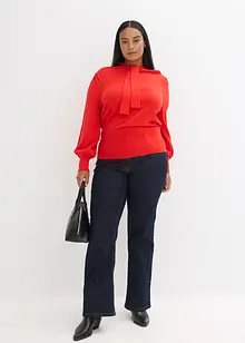 Finstickad tröja i viskosmix, bonprix