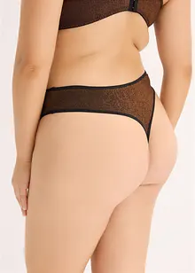 Maxistringtrosa i glittrande material, bonprix