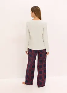 Pyjamas med flanellbyxa och presentpåse, bonprix