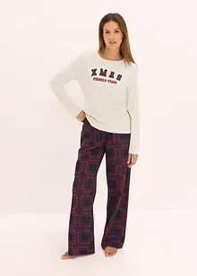 Pyjamas med flanellbyxa och presentpåse, bonprix