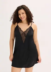 Negligé i satin med glittergarn, bonprix