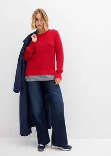 Tröja med blusinfällning, bonprix