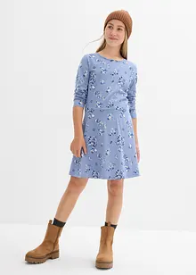 Långärmad jerseyklänning av ekologisk bomull, bonprix