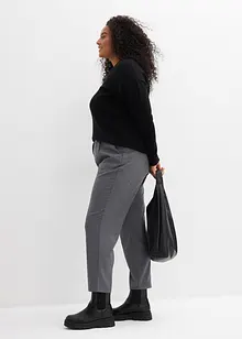 Tunnformad byxa i mjuk materialmix, bonprix