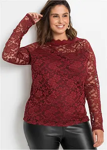 Spetstopp med långa ärmar, bonprix