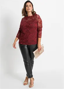 Spetstopp med långa ärmar, bonprix