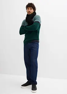 Lättskött tröja med rund halsringning och blockfärger, bonprix