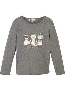 Långärmad topp i bomullsblandning för barn, bonprix