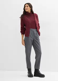 Tunnformad byxa i mjuk materialmix, bonprix