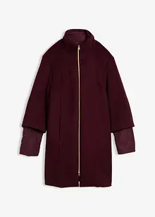 Kappa i ylleblandning med innerjacka i dun (2 delar), bonprix