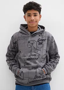 Sweatshirt med huva i mjuk bomullsmix, bonprix