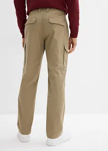 Stretchig termocargobyxa, normal passform, raka ben, bonprix