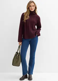 Ribbstickad polotröja, bonprix