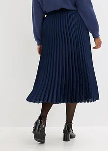 Plisserad kjol i fin satin, bonprix