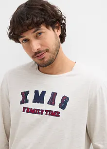 Pyjamas med flanellbyxa av mjuk bomull och presentpåse, bonprix