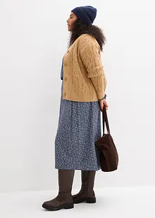 Mellanlång kjol i följsam viskos, bonprix