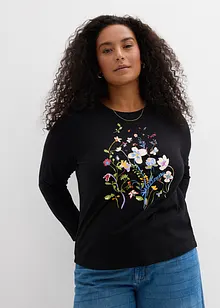 Långärmad topp i ren bomull, bonprix