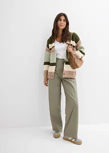 Grovstickad cardigan med olika färgnyanser, bonprix